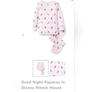 Janie and Jack pink Disney Minnie Mouse and friends 2‎ piece pajamas size 12